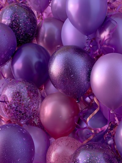 Purple Balloon Celebration Abstract Poster.