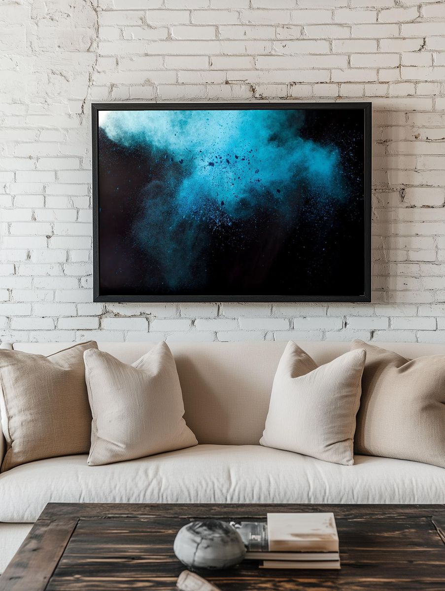 Free blue powder explosion image room preview