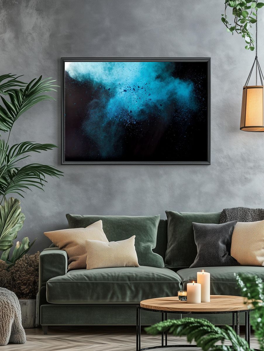 Free blue powder explosion image. — room view 4
