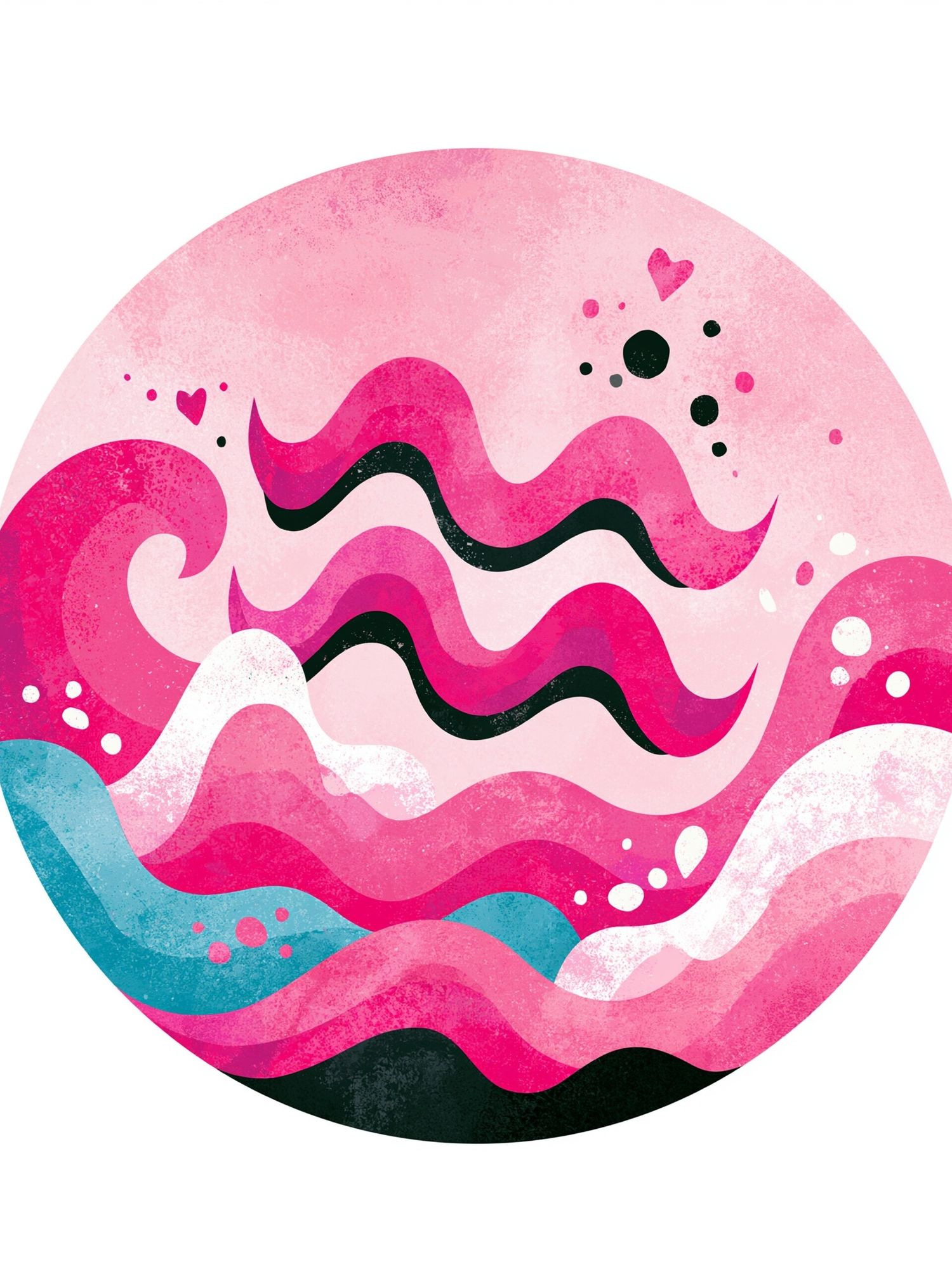 Pink Cosmic Waves Abstract Poster. poster detail