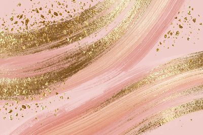 Pink Gold Brushstroke Abstract Poster.