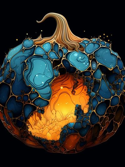 Abstract Pumpkin Glow Poster. poster