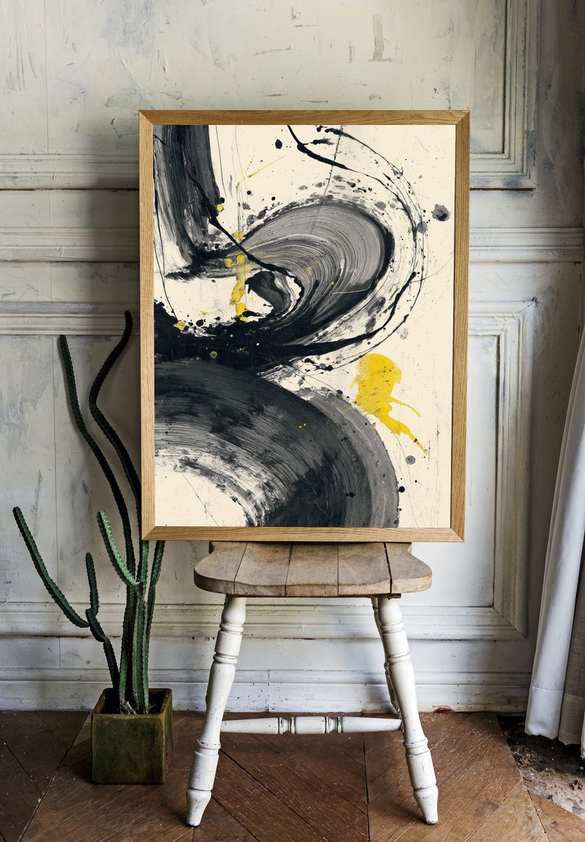 Abstract Swirl — Minimalist Print. — room view 1