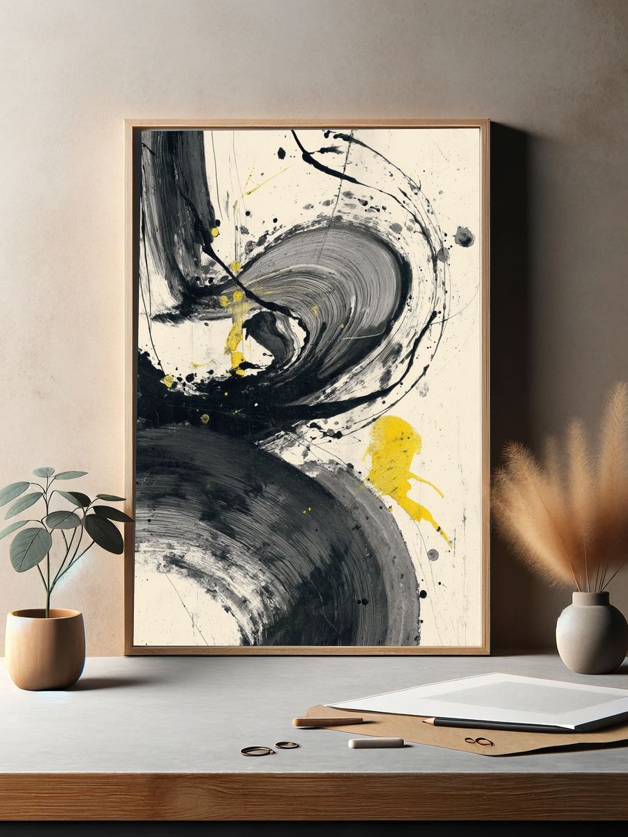 Abstract Swirl — Minimalist Print. — room view 2