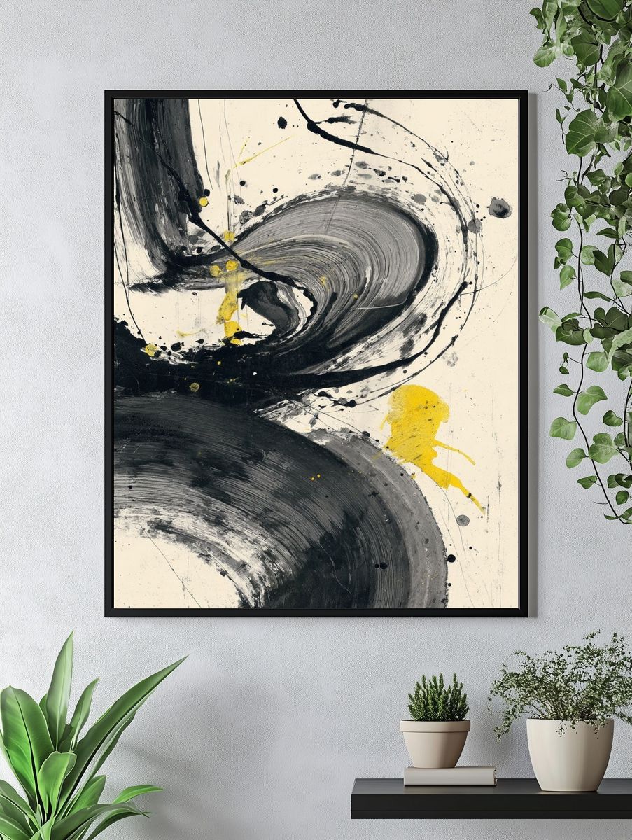 Abstract Swirl — Minimalist Print. — room view 4