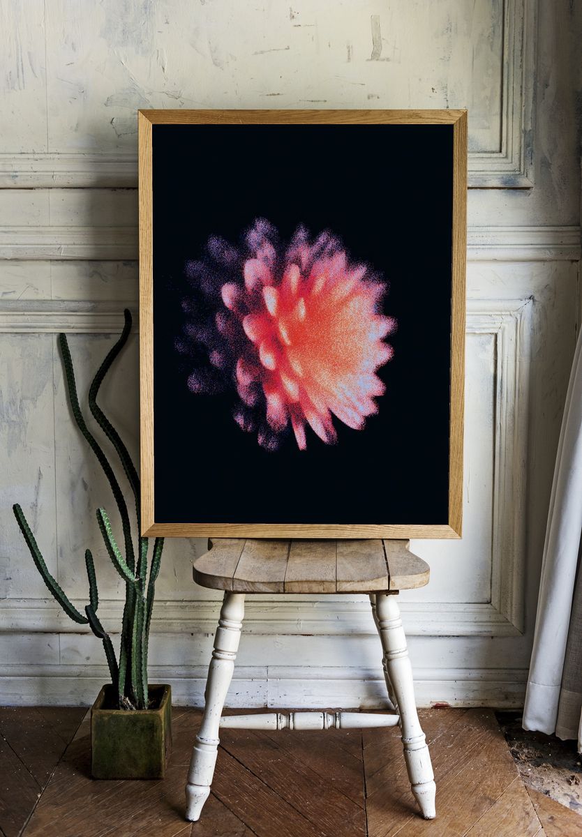 Abstract Floral Burst Poster. — room view 1