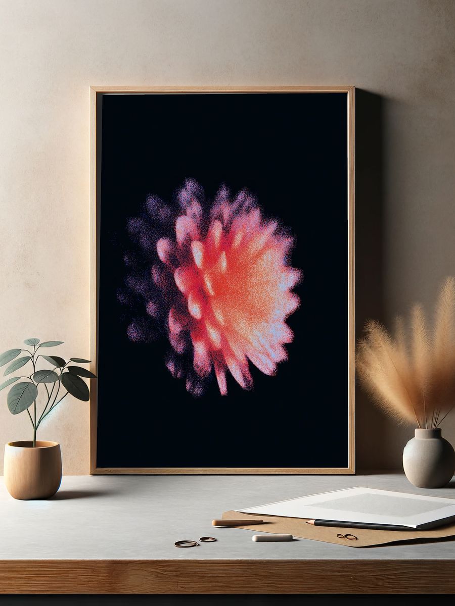 Abstract Floral Burst Poster. — room view 2