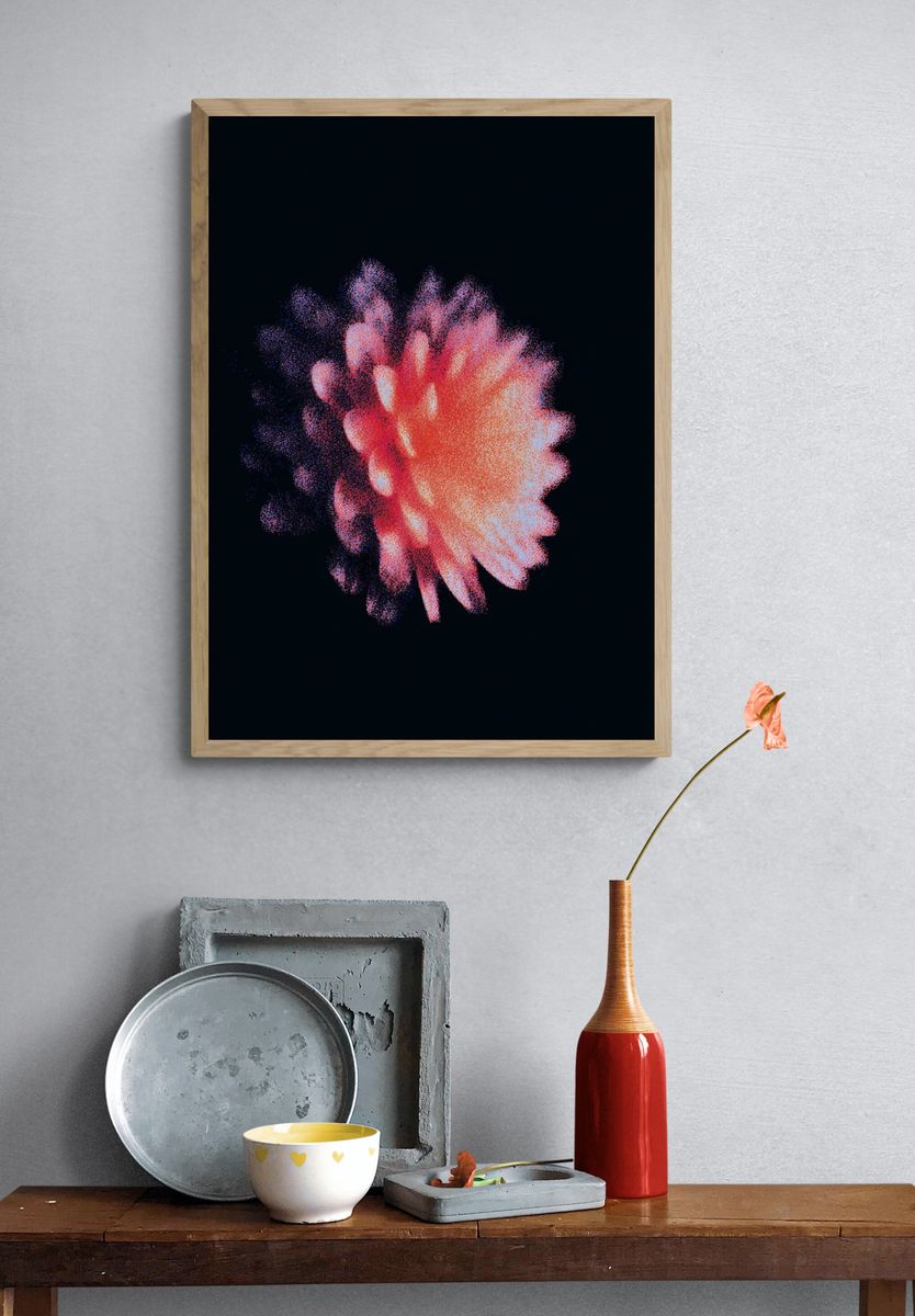 Abstract Floral Burst Poster. — room view 3