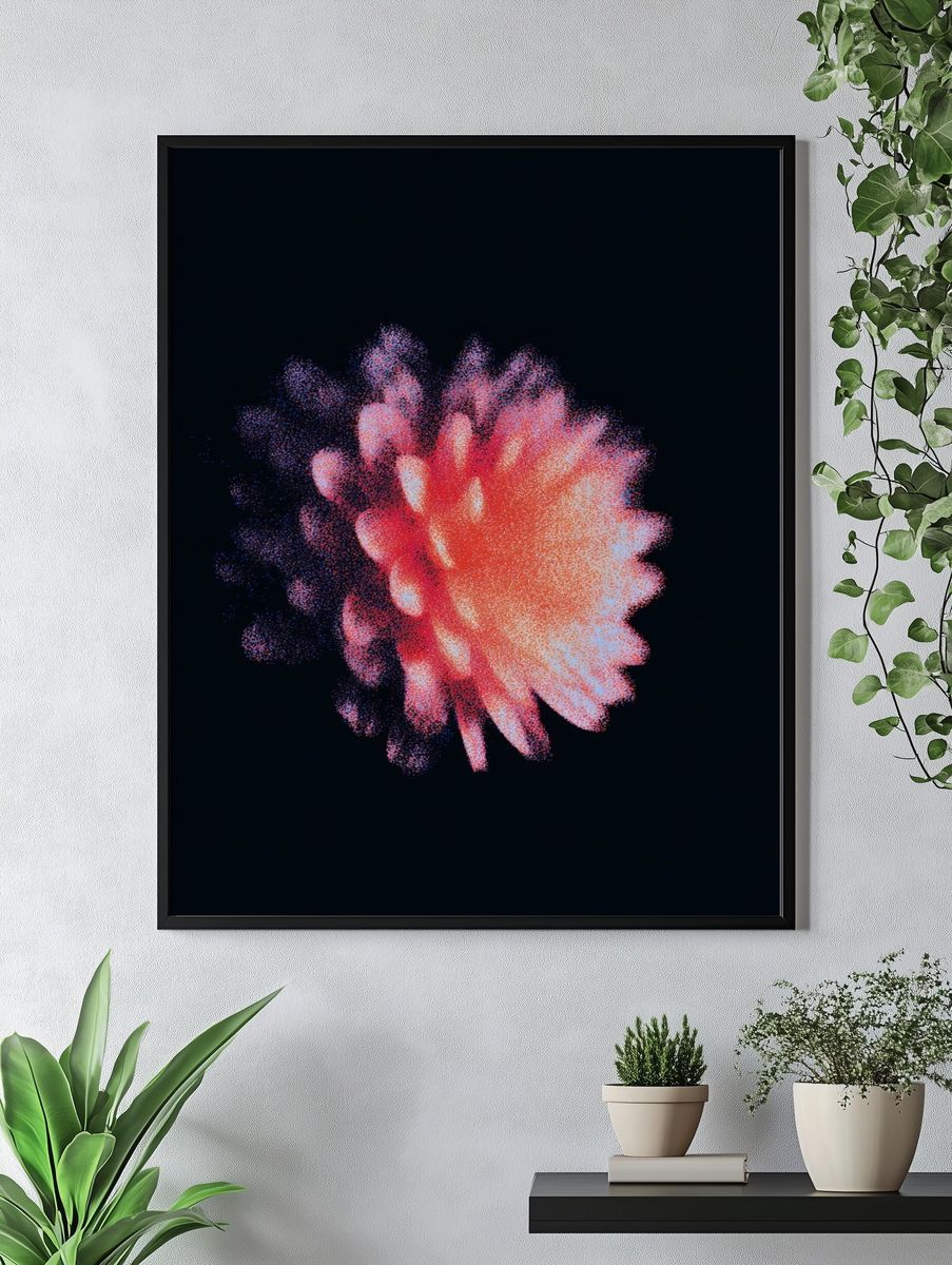 Abstract Floral Burst Poster. — room view 4