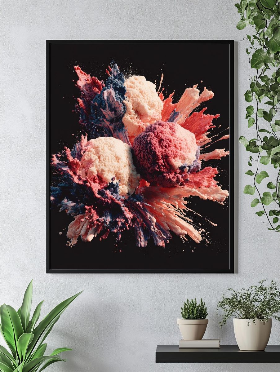 Chromatic Paint Burst Abstract Poster. — room view 4