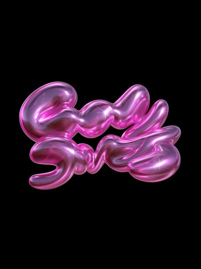 Glossy Pink Abstract Blob Poster. poster