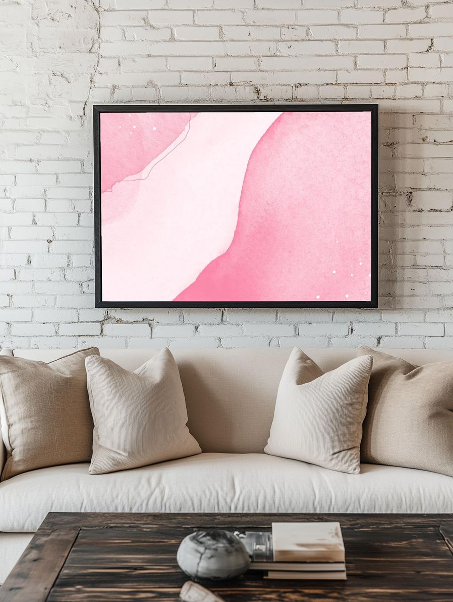 Pink watercolor textured background. room preview
