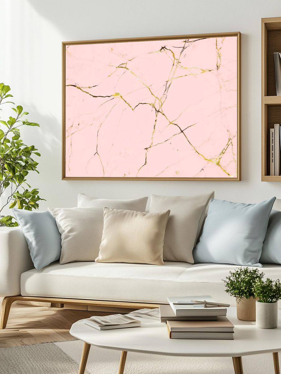 Close pink marble texture background. — room view 2