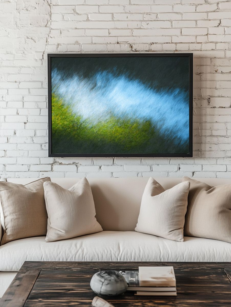 Abstract River Motion Print. — room view 1