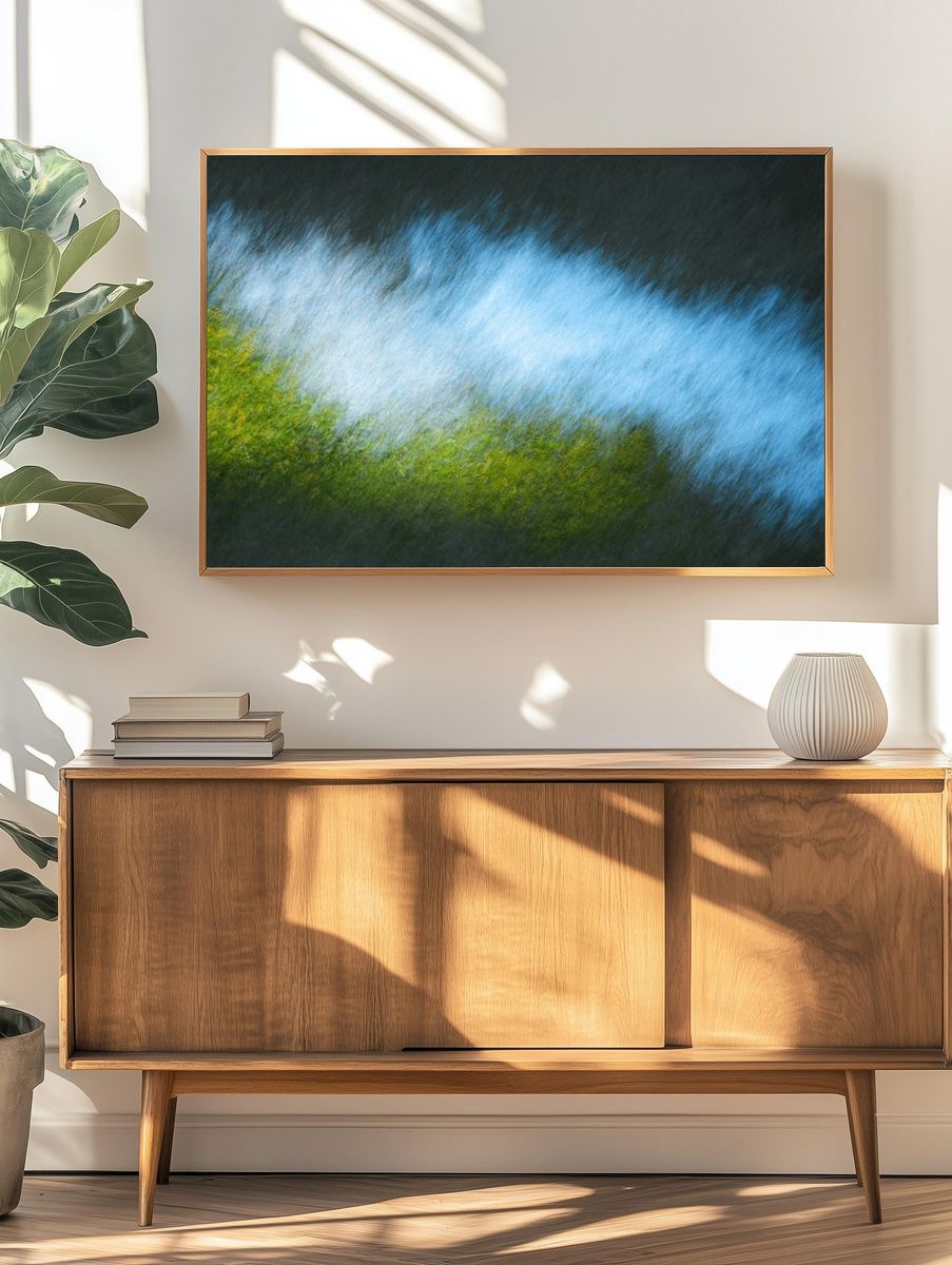 Abstract River Motion Print. — room view 3