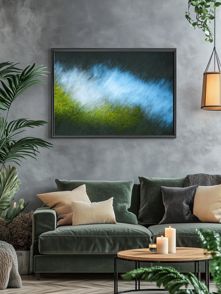 Abstract River Motion Print. — room view 4