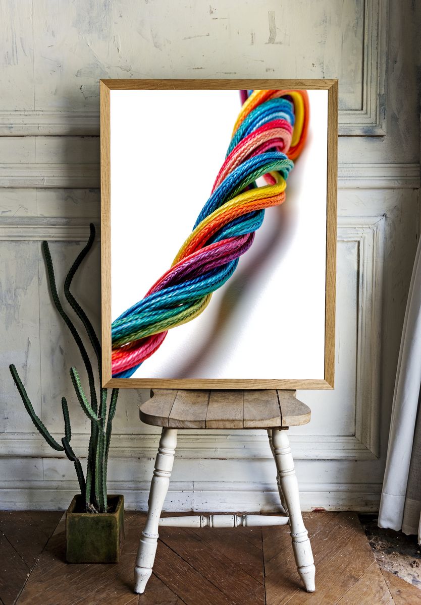 Rainbow Braided Rope Print. — room view 1