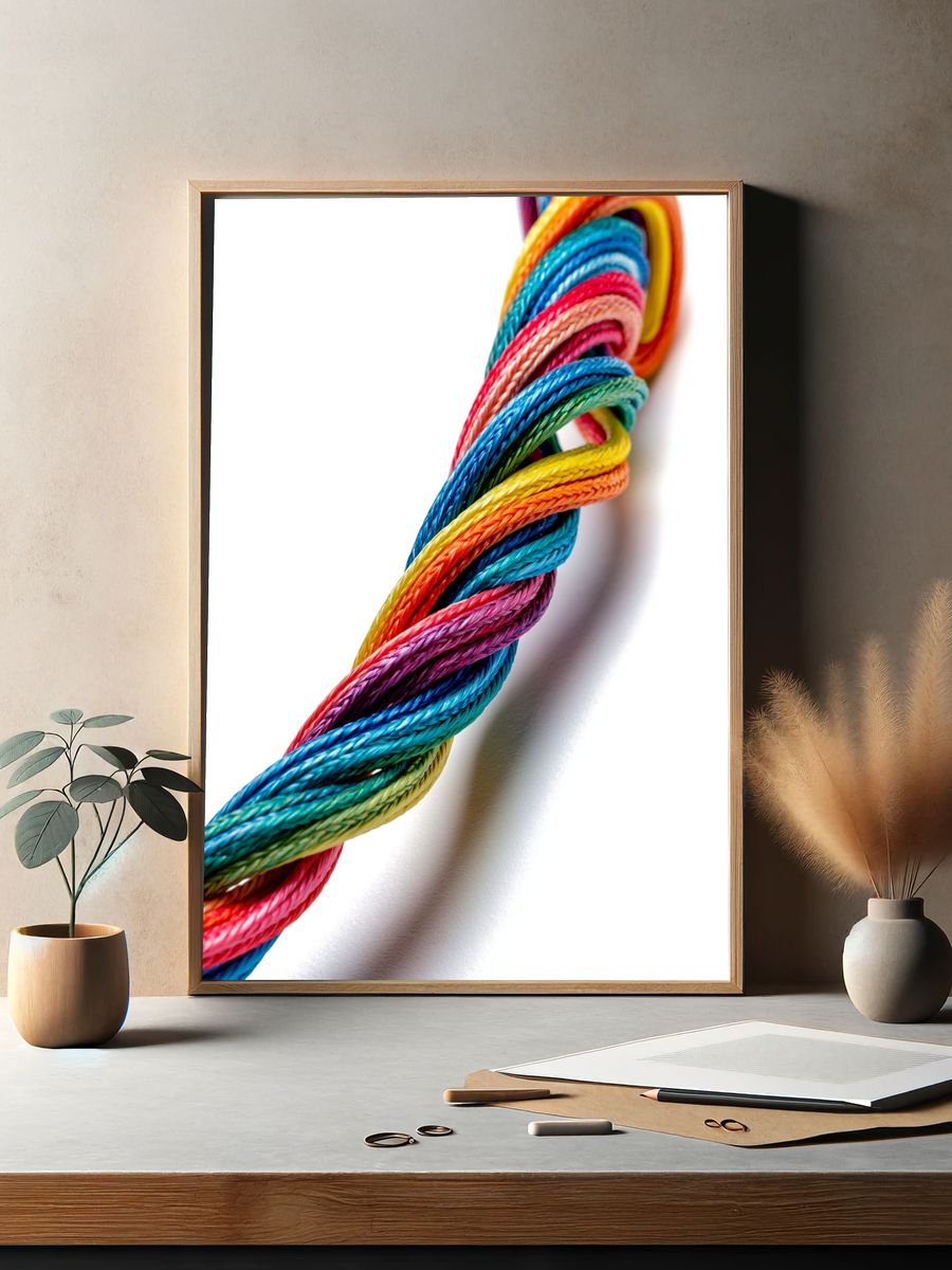 Rainbow Braided Rope Print. — room view 2