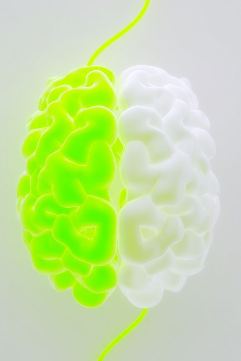 Neon Brain Abstract Poster. poster — abstract art
