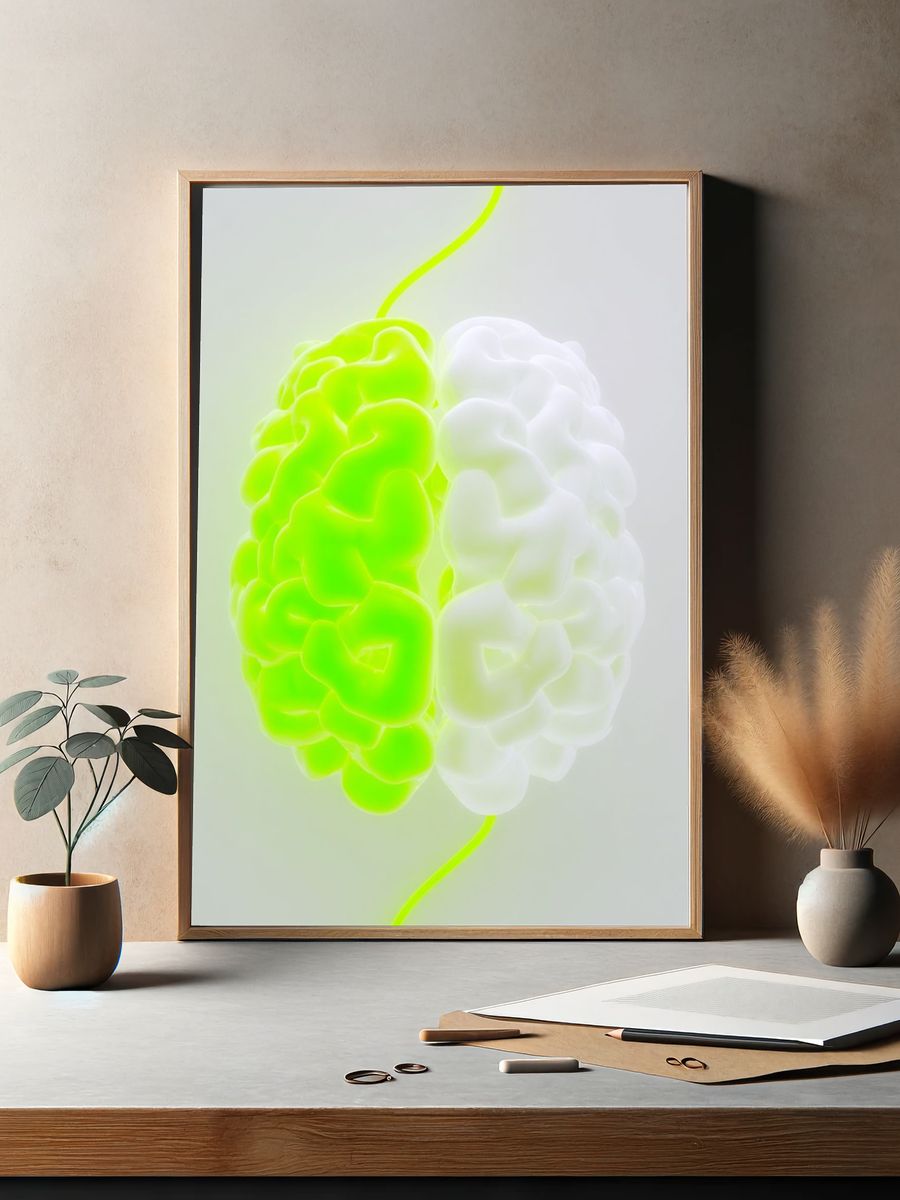 Neon Brain Abstract Poster. — room view 2