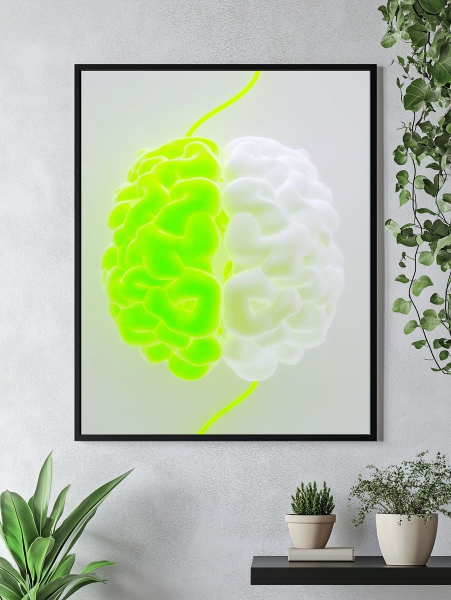 Neon Brain Abstract Poster. — room view 4