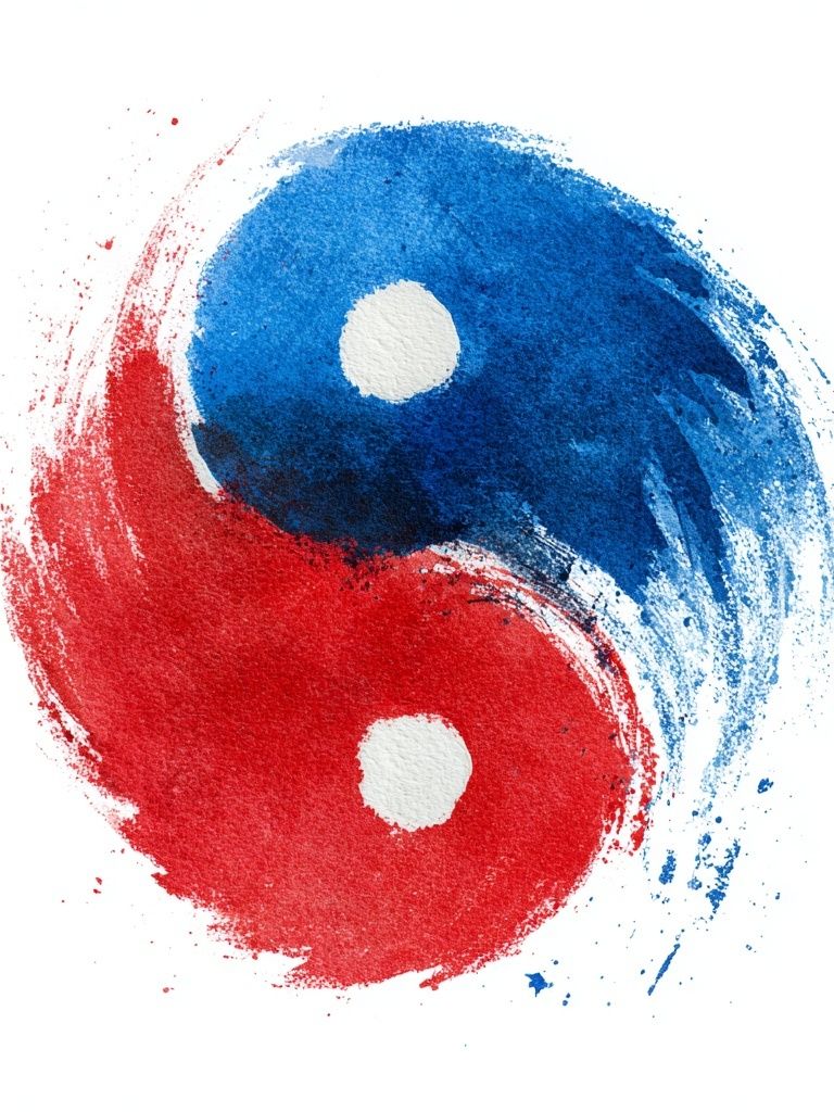 Yin Yang Brushstroke Poster. poster — abstract art