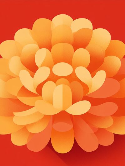 Orange Bloom Abstract Poster.