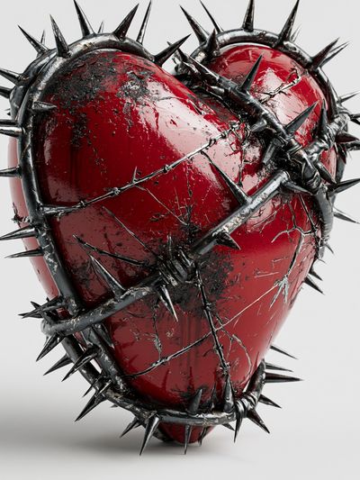 Barbed Wire Heart Abstract Poster.