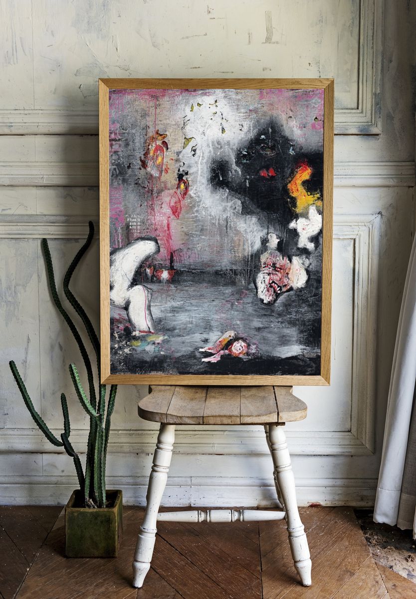 Nocturnal Abstract Expressionism Poster. room preview