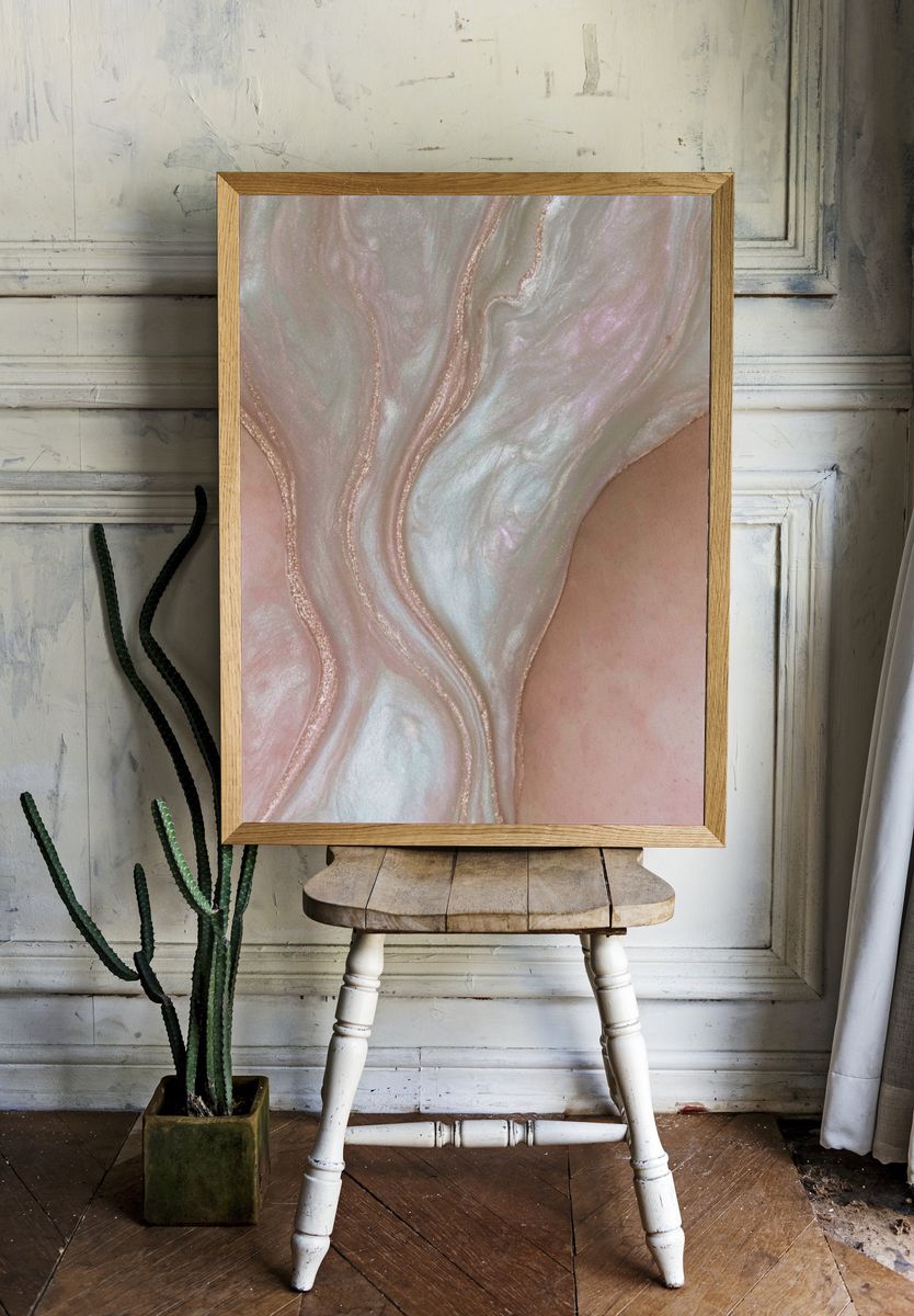 Pearl Marble Abstract Poster. room preview
