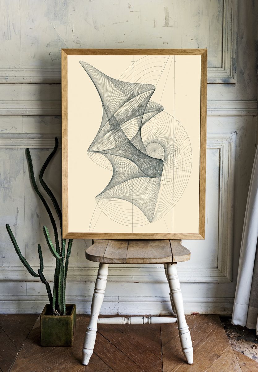 Geometric Line Study Abstract Poster. room preview