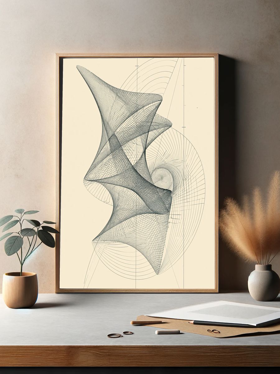Geometric Line Study Abstract Poster. — room view 2