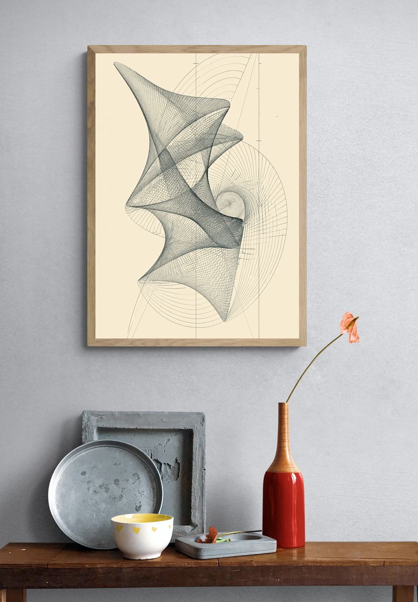 Geometric Line Study Abstract Poster. — room view 3