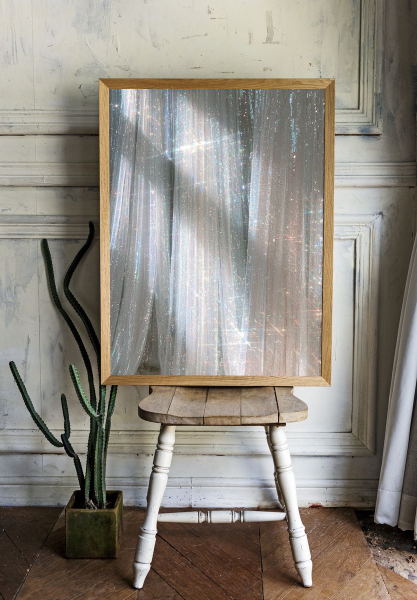 Iridescent Curtain Abstract Poster. — room view 1