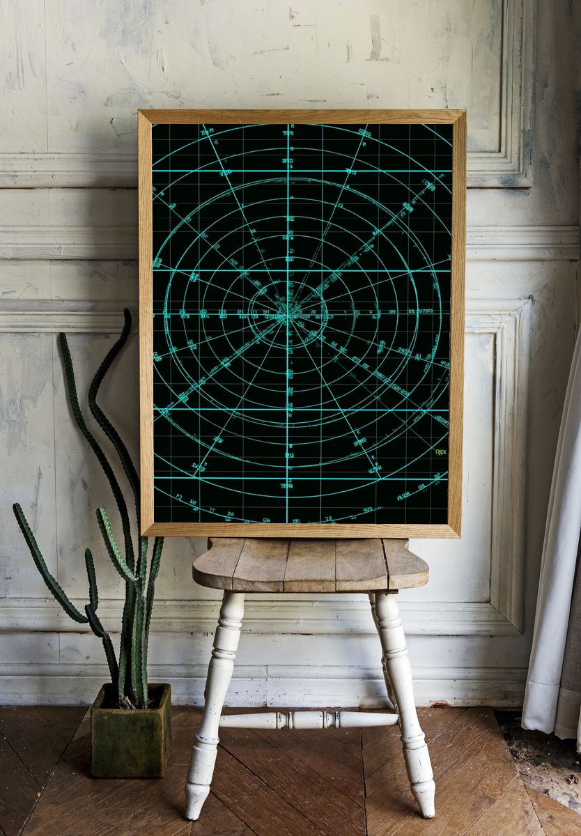 Celestial Radar Grid Poster. — room view 1