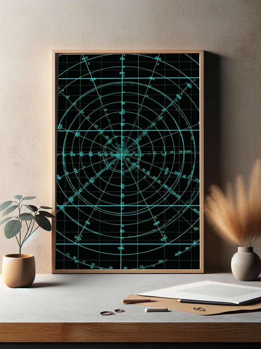 Celestial Radar Grid Poster. — room view 2
