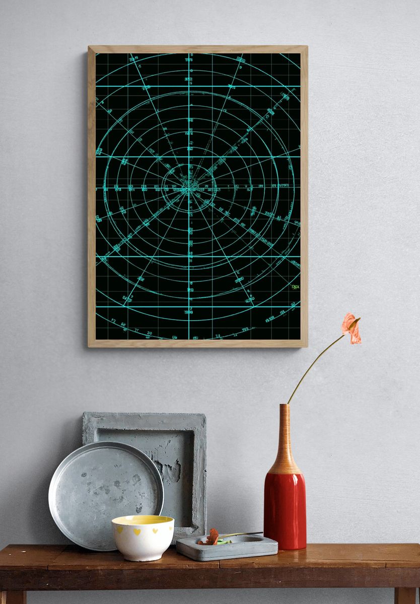 Celestial Radar Grid Poster. — room view 3