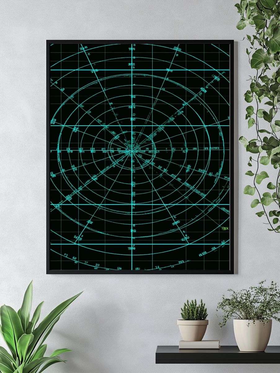 Celestial Radar Grid Poster. — room view 4