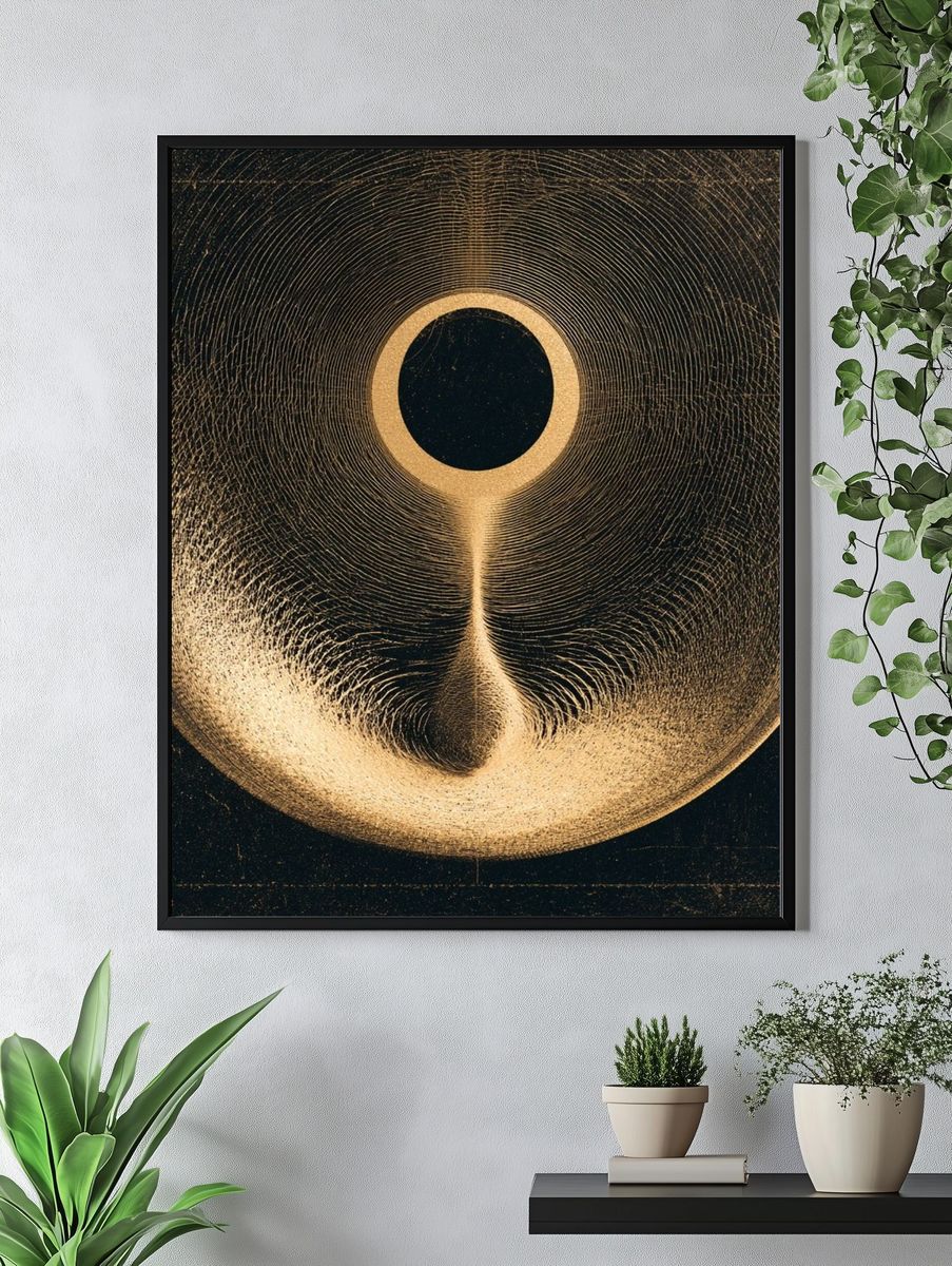 Golden Eclipse Abstract Poster. — room view 4