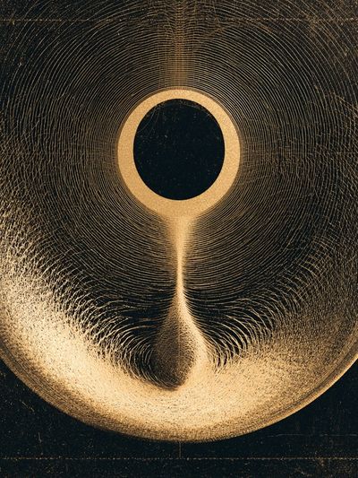 Golden Eclipse Abstract Poster. poster