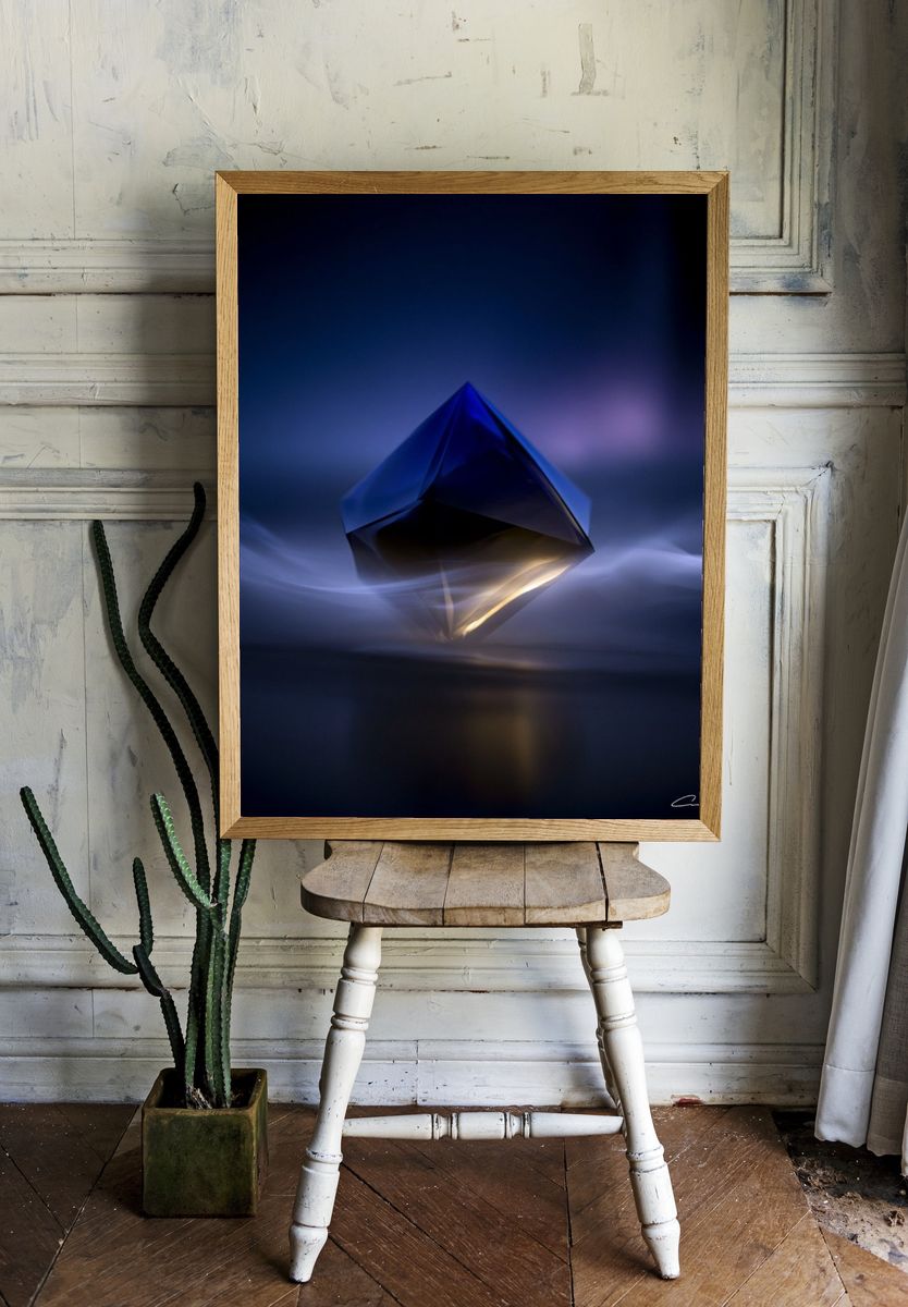 Floating Crystal Abstract Poster. room preview