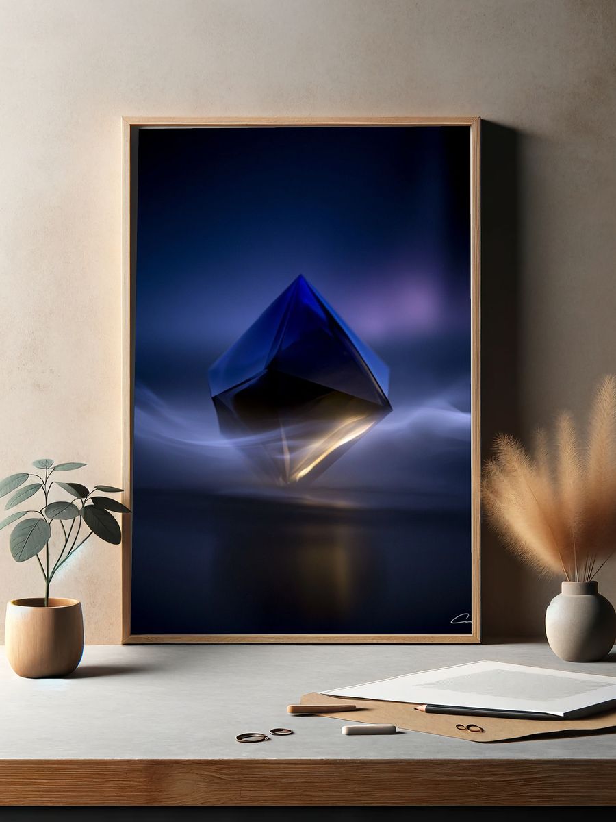 Floating Crystal Abstract Poster. — room view 2