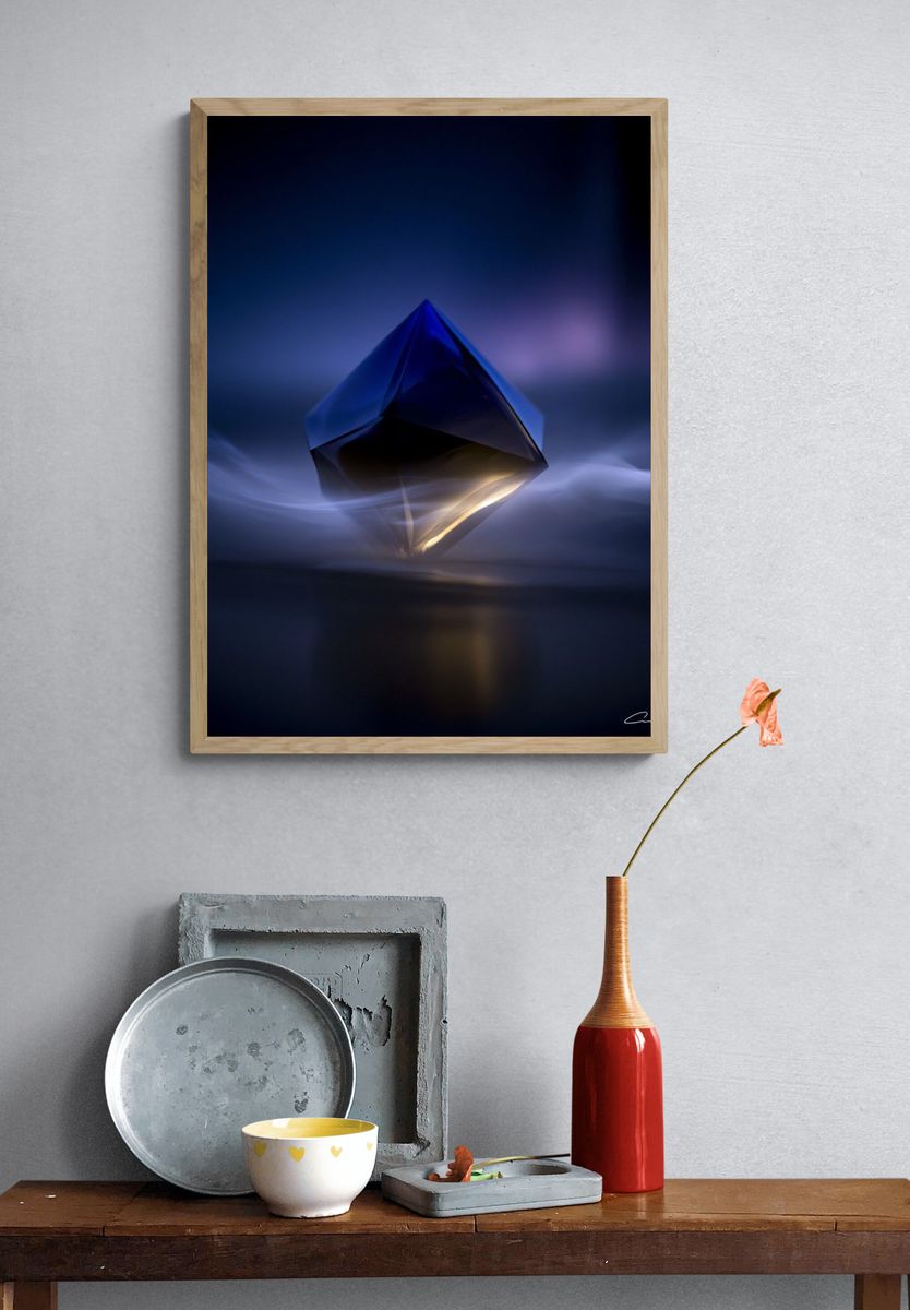 Floating Crystal Abstract Poster. — room view 3