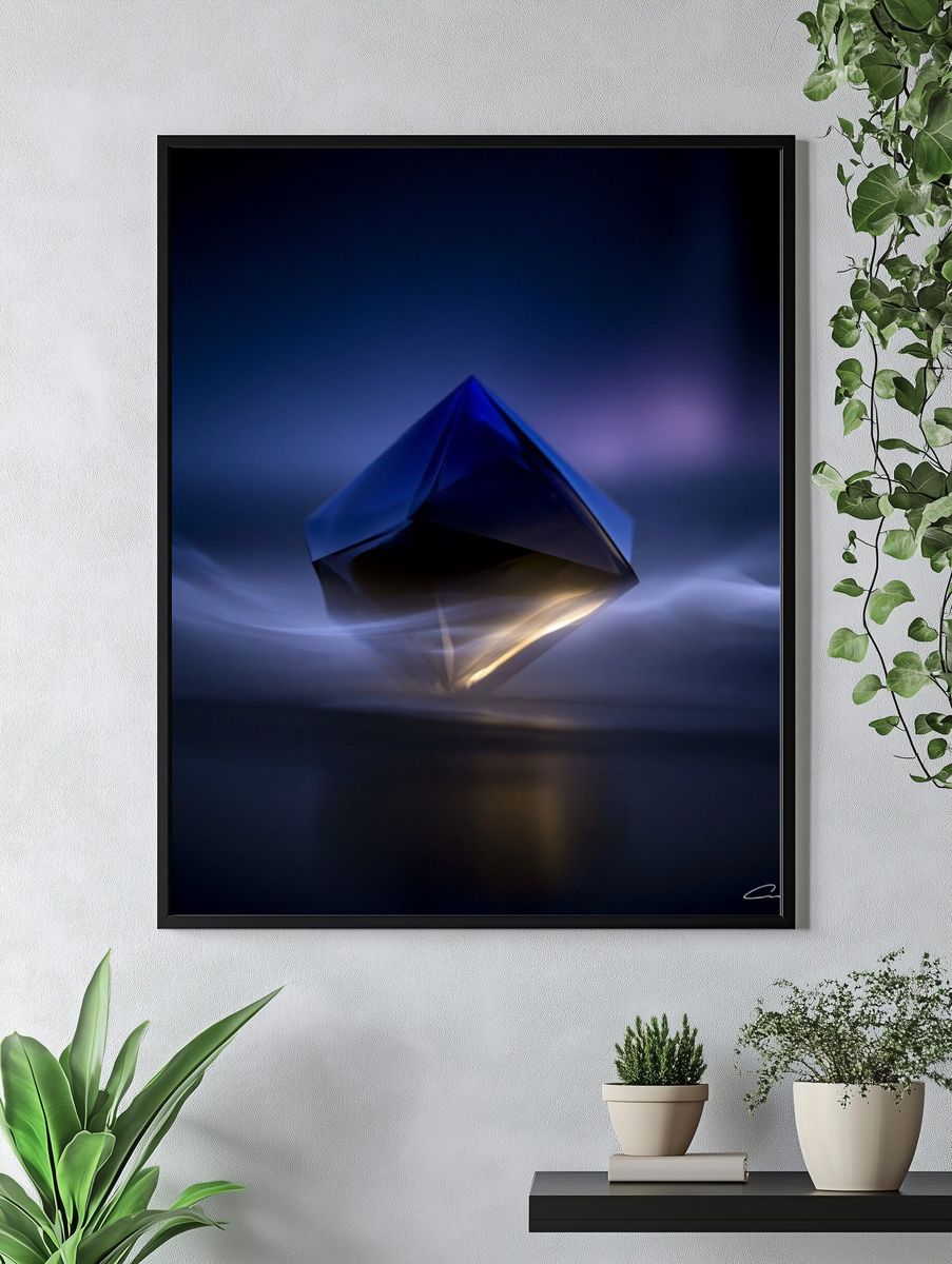 Floating Crystal Abstract Poster. — room view 4