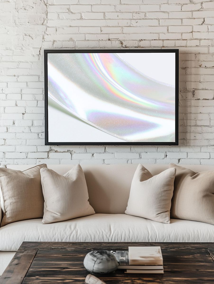 Iridescent Ribbon Abstract Print. room preview