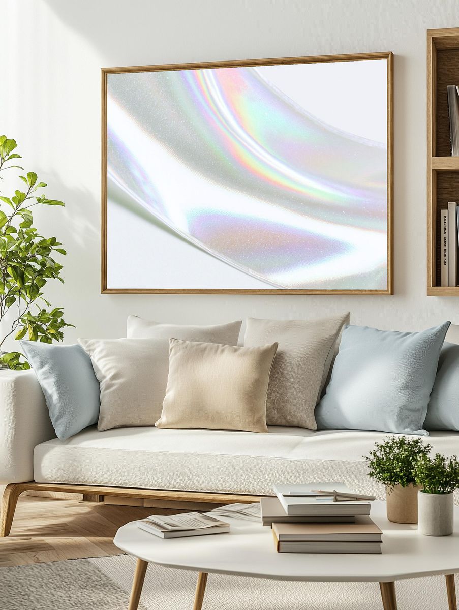 Iridescent Ribbon Abstract Print. — room view 2