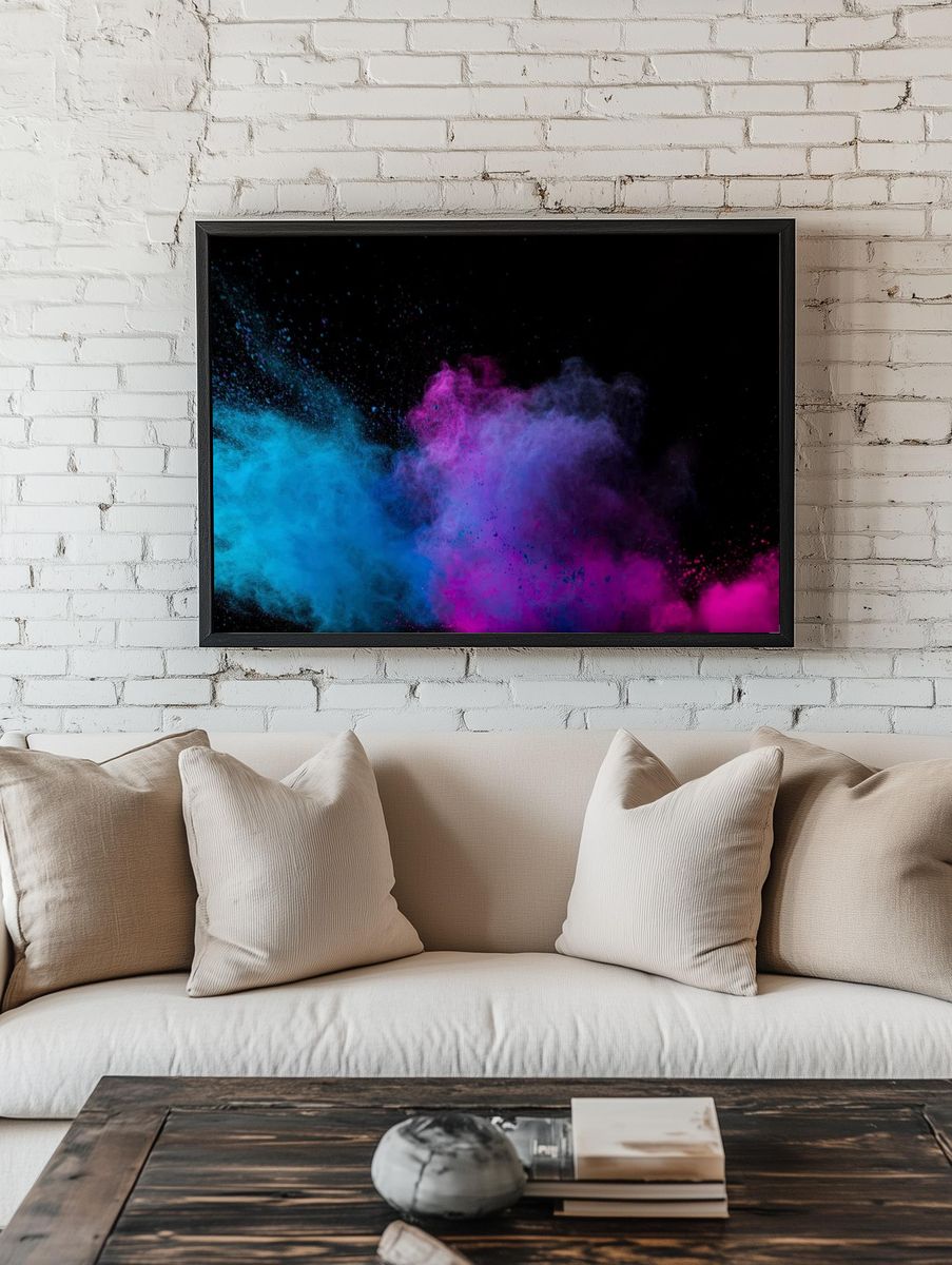 Free gradient color splash photo room preview