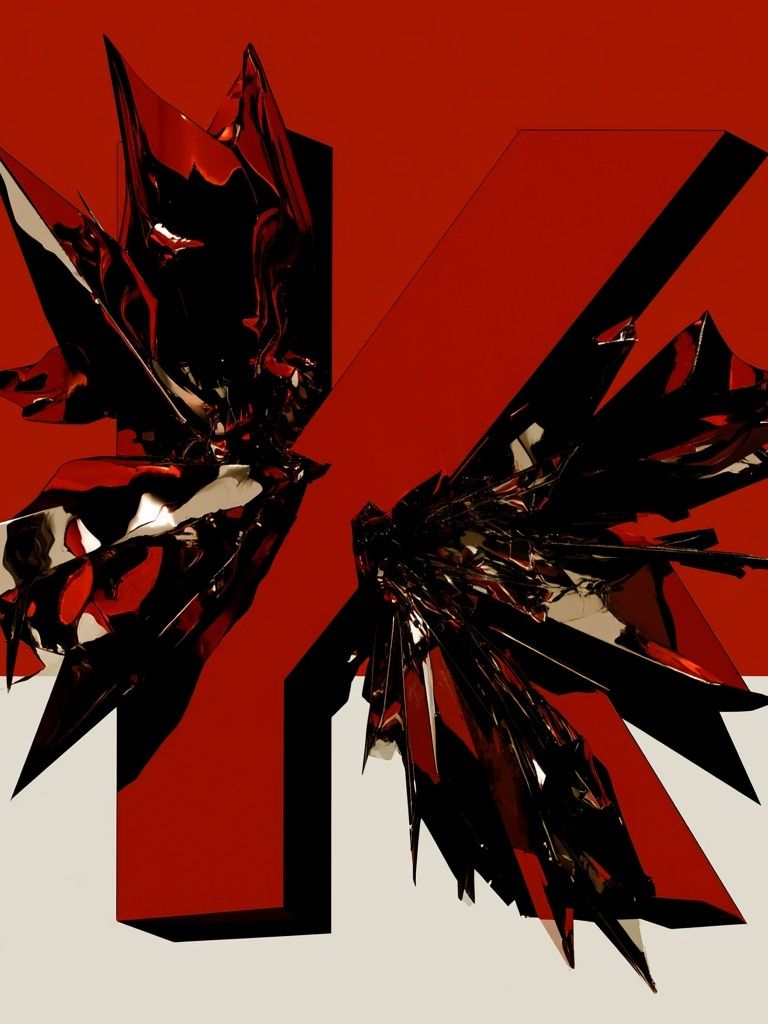 Crimson Shard Abstract Poster. poster — abstract art