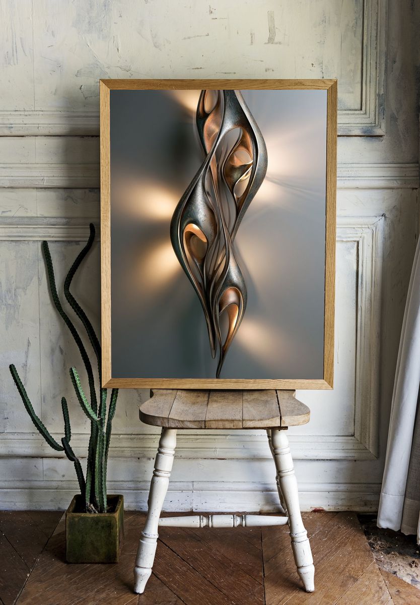 Sculptural Abstract Light Poster. room preview