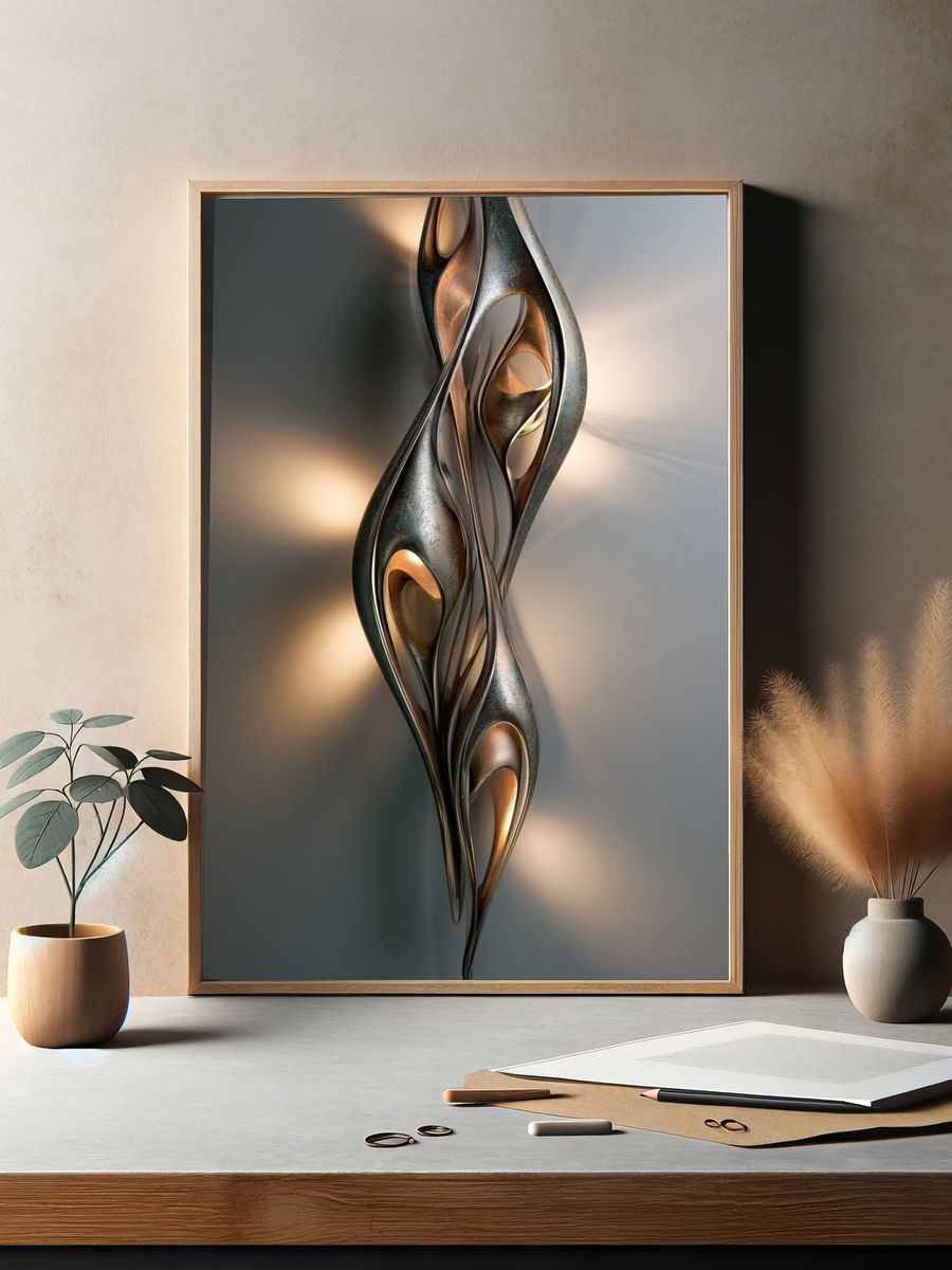 Sculptural Abstract Light Poster. — room view 2